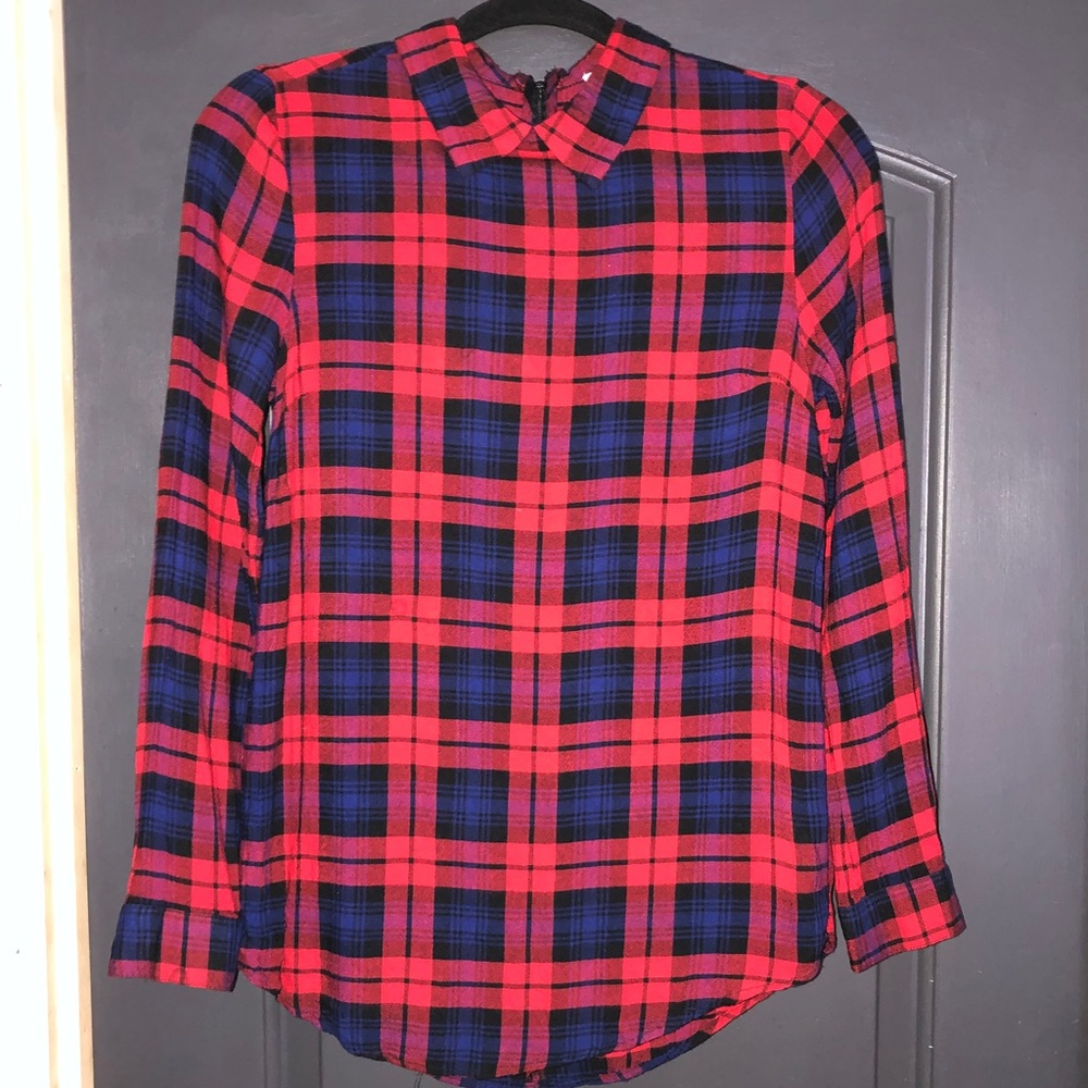 Plaid Top Sz S